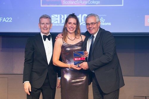 Rhona receiving her award