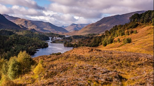 Scottish loch and mountains